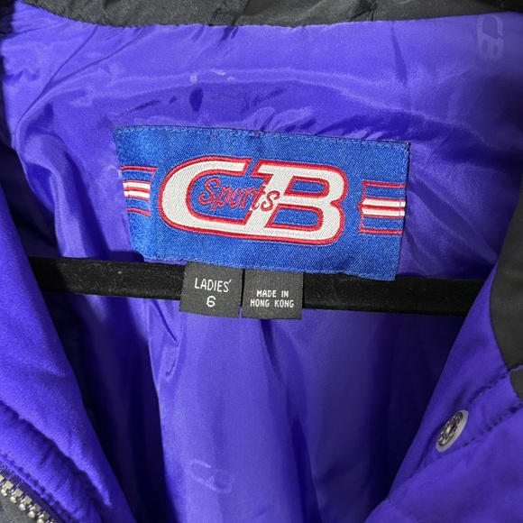 Vintage CB Sports Women’s Jacket Purple Nylon Full Zip Size 6 - Picture 3 of 6